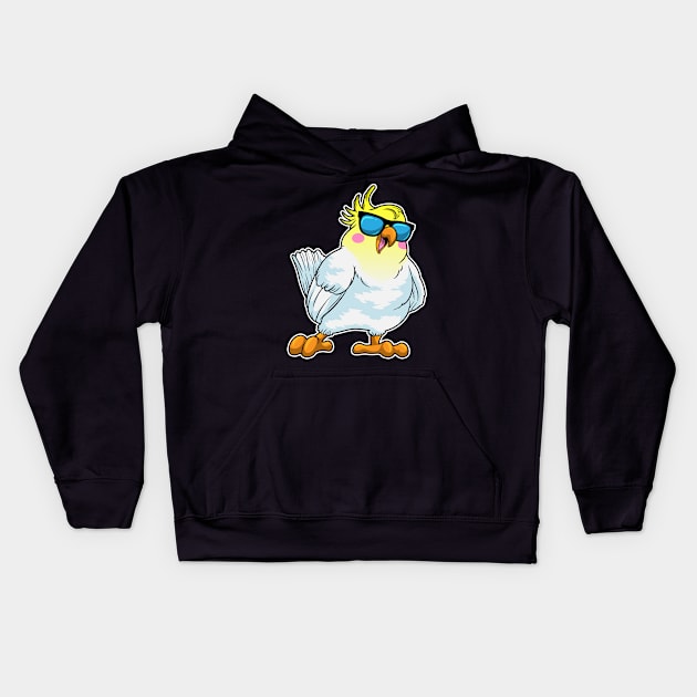 Parrot with Sunglasses Kids Hoodie by Markus Schnabel